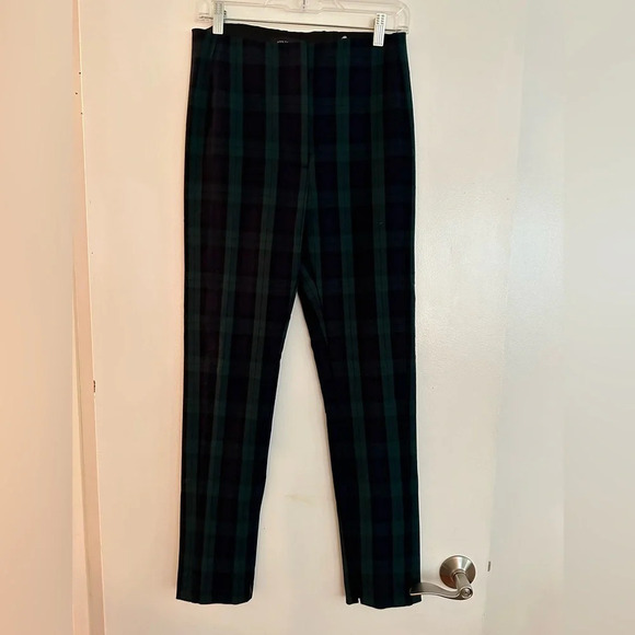Ann Taylor Pants - Ann Taylor Size 6 Green Plaid Ladies Skinny Pants
